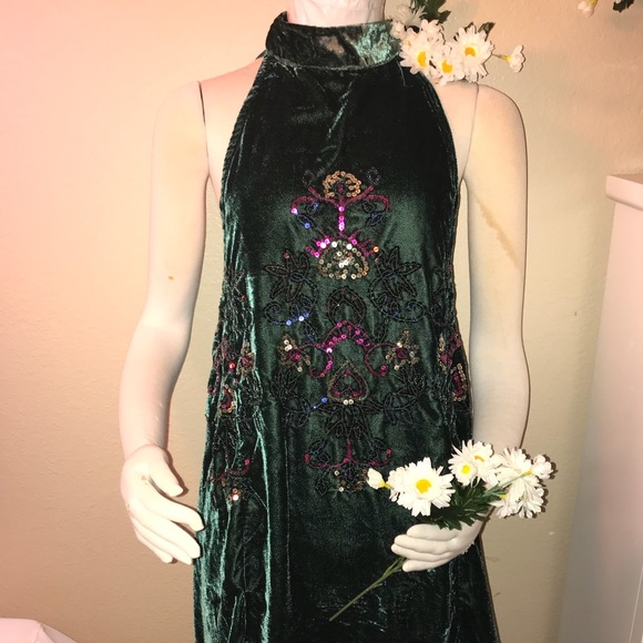 Free People Velvet Sequined Swing Dress - Picture 2 of 6